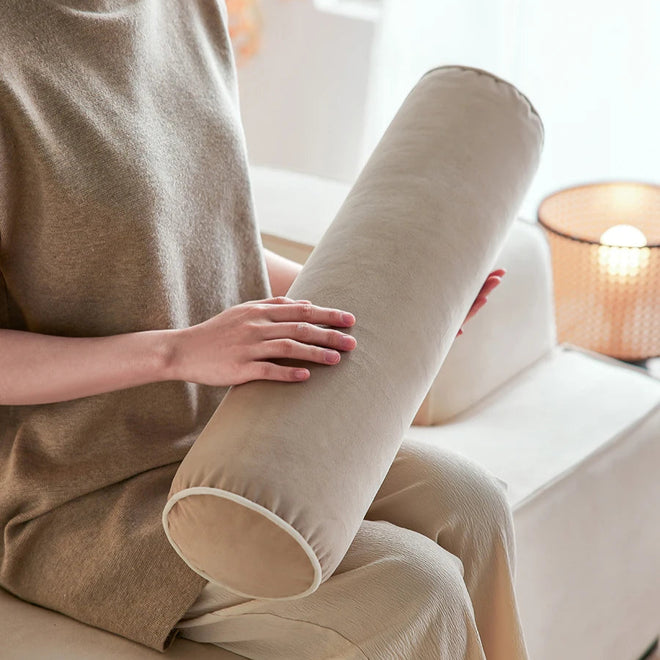 Soft Velvet Column Long Round Bolster Pillows - The Finishing Touch Decor