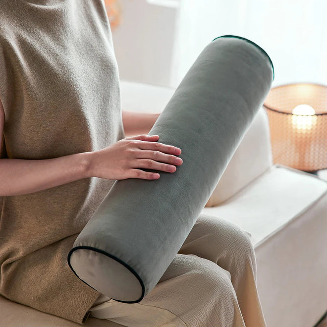 Soft Velvet Column Long Round Bolster Pillows - The Finishing Touch Decor