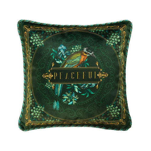 Embroidered Golden Leopard Green Velvet Throw Pillow Covers - The Finishing Touch Decor