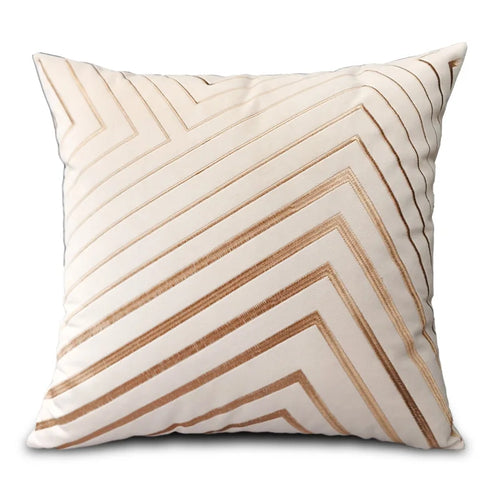 Geometric Gold Lines Velvet Striped Throw Pillows - The Finishing Touch Decor