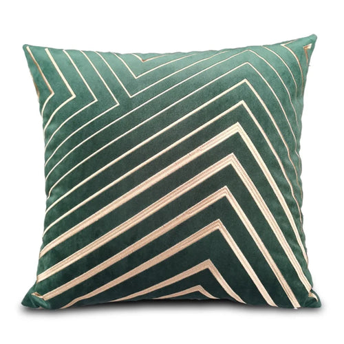 Geometric Gold Lines Velvet Striped Throw Pillows - The Finishing Touch Decor