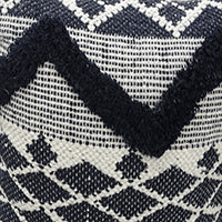 Black Tufted Chevron Boho Full Throw Pillow 20" - The Finishing Touch Decor