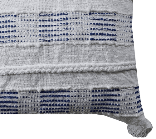 Blue & White 22" Square Tasseled Boho Throw Pillows - The Finishing Touch Decor