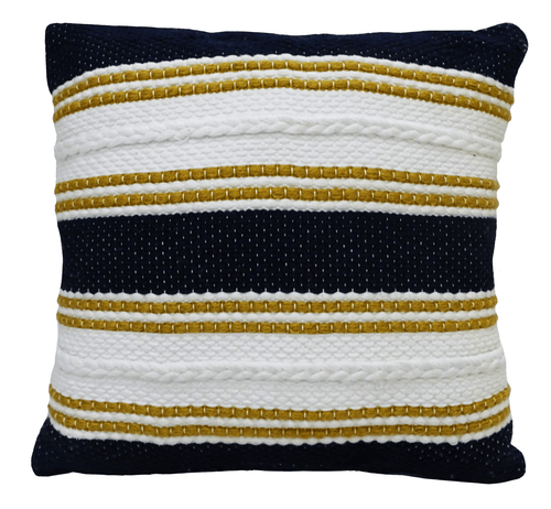 Indoor Outdoor Braided Stripe Full Throw Pillow 18x18in - The Finishing Touch Decor