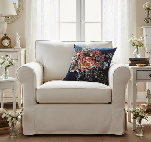 Painted Rose Pattern Black Velvet Throw Pillow - The Finishing Touch Decor