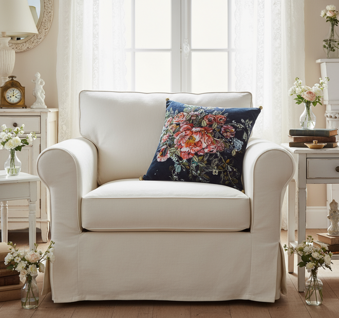 Painted Rose Pattern Black Velvet Throw Pillow - The Finishing Touch Decor