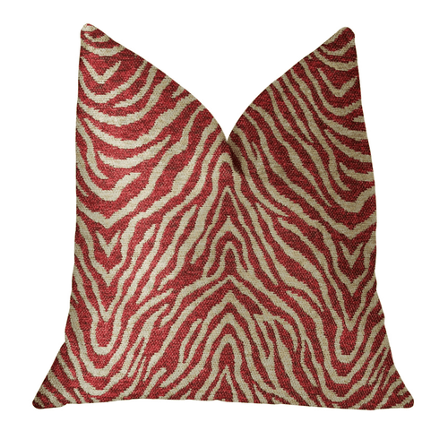 Highest Quality Zebra Red Luxury Down Alternative Throw Pillow - The Finishing Touch Decor