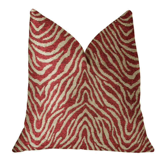 Highest Quality Zebra Red Luxury Down Alternative Throw Pillow - The Finishing Touch Decor