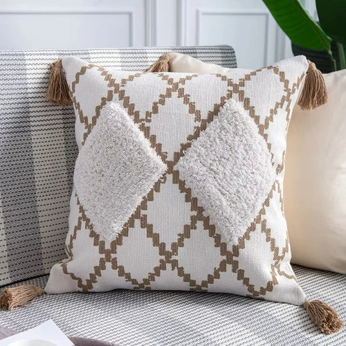 Warm Neutral Color Ensemble of Throw Pillow Covers - The Finishing Touch Decor