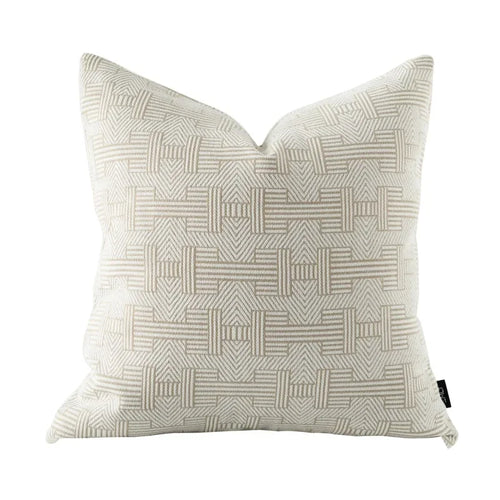 Oatmeal Jacquard Luxury Printed Throw Pillow Covers - The Finishing Touch Decor