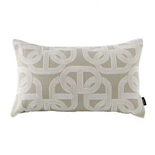 Oatmeal Jacquard Luxury Printed Throw Pillow Covers - The Finishing Touch Decor