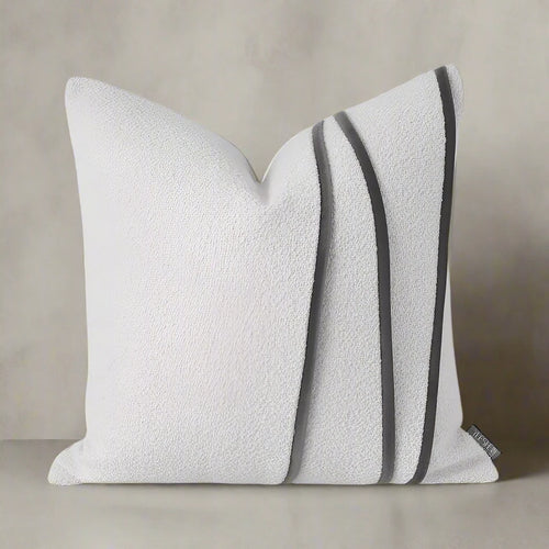 Contemporary Linen Cotton Patchwork Square Throw Pillow Covers - The Finishing Touch Decor