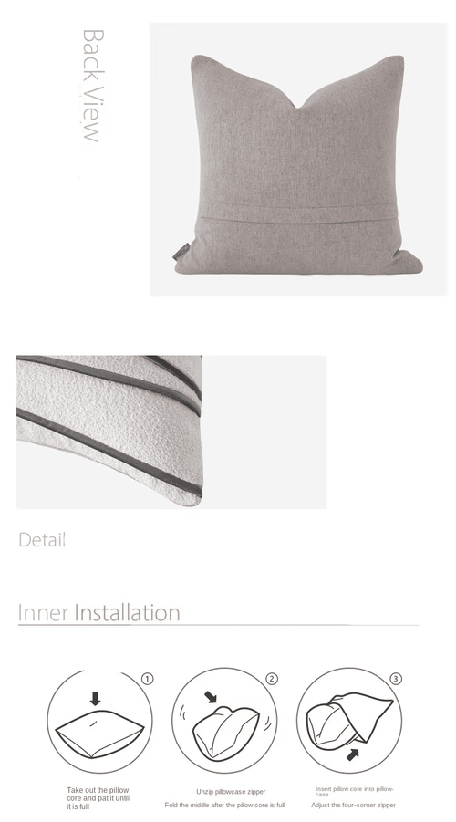 Contemporary Linen Cotton Patchwork Square Throw Pillow Covers - The Finishing Touch Decor