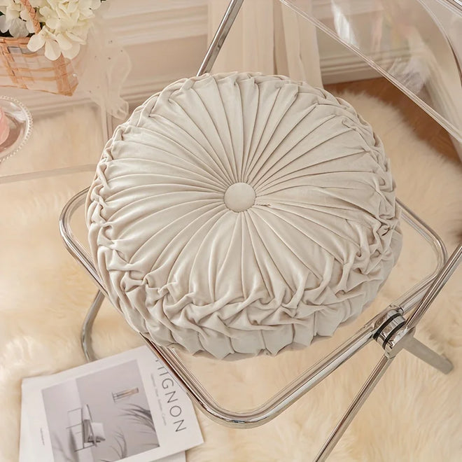 Soft Velvet Tufted Round Throw Pillow - The Finishing Touch Decor