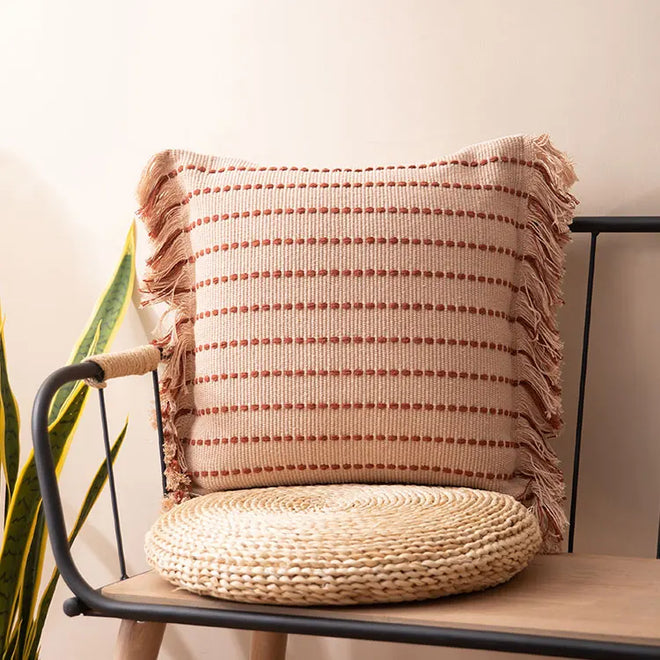 Cotton Throw Pillow Boho Covers with Tassels - The Finishing Touch Decor