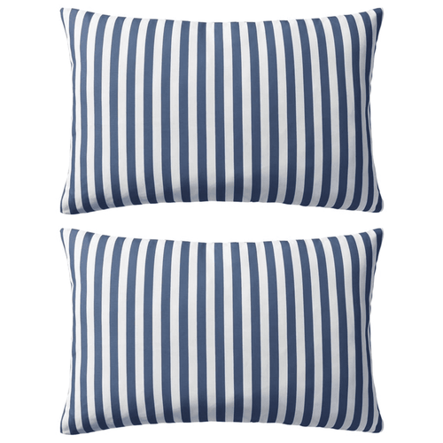 Navy Stripe Set of Outdoor Full Throw Pillows - The Finishing Touch Decor