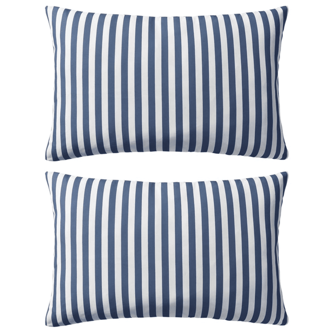 Navy Stripe Set of Outdoor Full Throw Pillows - The Finishing Touch Decor