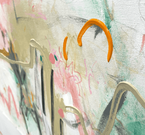 Risk It Wall Canvas Abstract Graffiti Oil Painting, Unframed - The Finishing Touch Decor