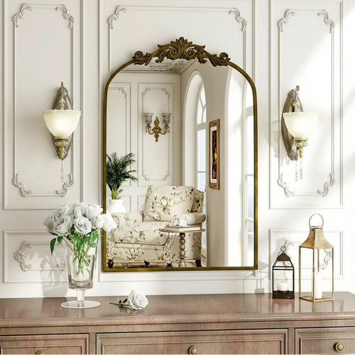 BEAUTYPEAK Vanity Wall Mirror Decorative Vintage Arch Bathroom Mirror - The Finishing Touch Decor