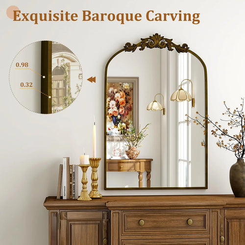 BEAUTYPEAK Vanity Wall Mirror Decorative Vintage Arch Bathroom Mirror - The Finishing Touch Decor