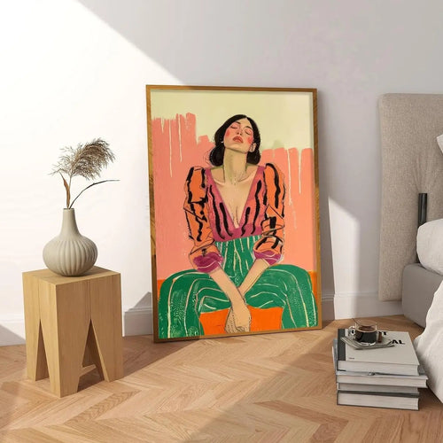 Retro Modern Colorful Female Portrait Wall Art Print - The Finishing Touch Decor