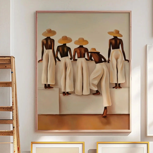 Scandi Minimalist Female Figures Canvas Art Print - The Finishing Touch Decor