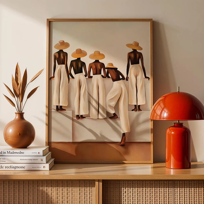 Scandi Minimalist Female Figures Canvas Art Print - The Finishing Touch Decor