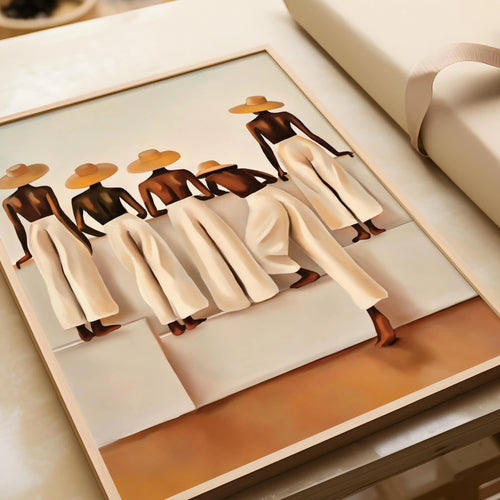 Scandi Minimalist Female Figures Canvas Art Print - The Finishing Touch Decor