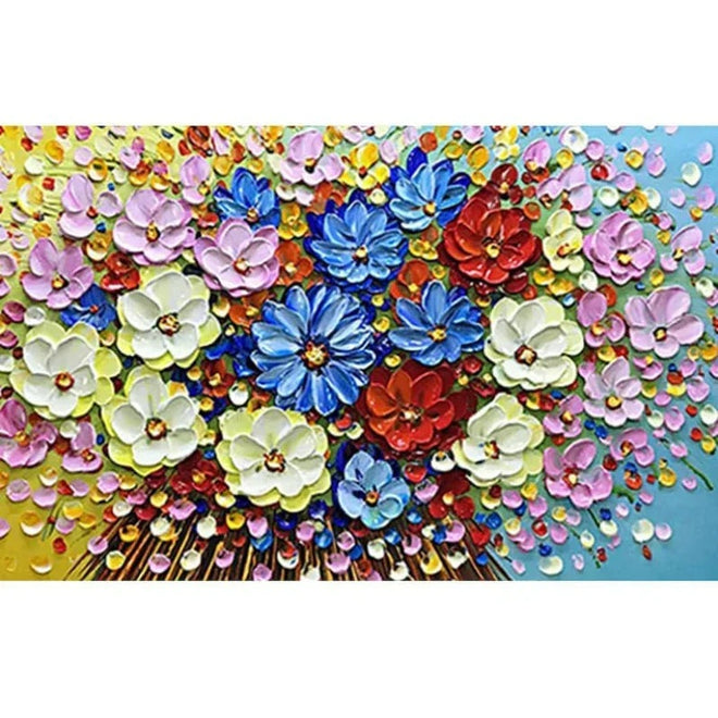 Colorful Original Floral Knife-Painted Canvas Oil Painting - The Finishing Touch Decor