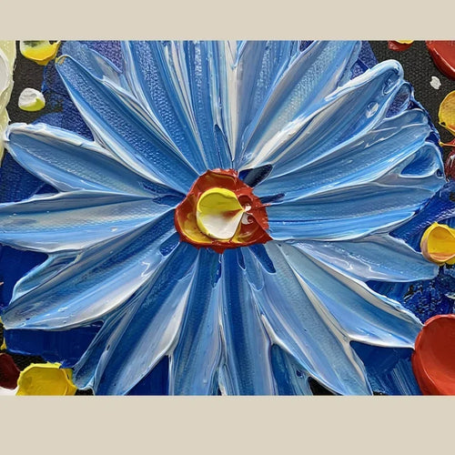 Colorful Original Floral Knife-Painted Canvas Oil Painting - The Finishing Touch Decor
