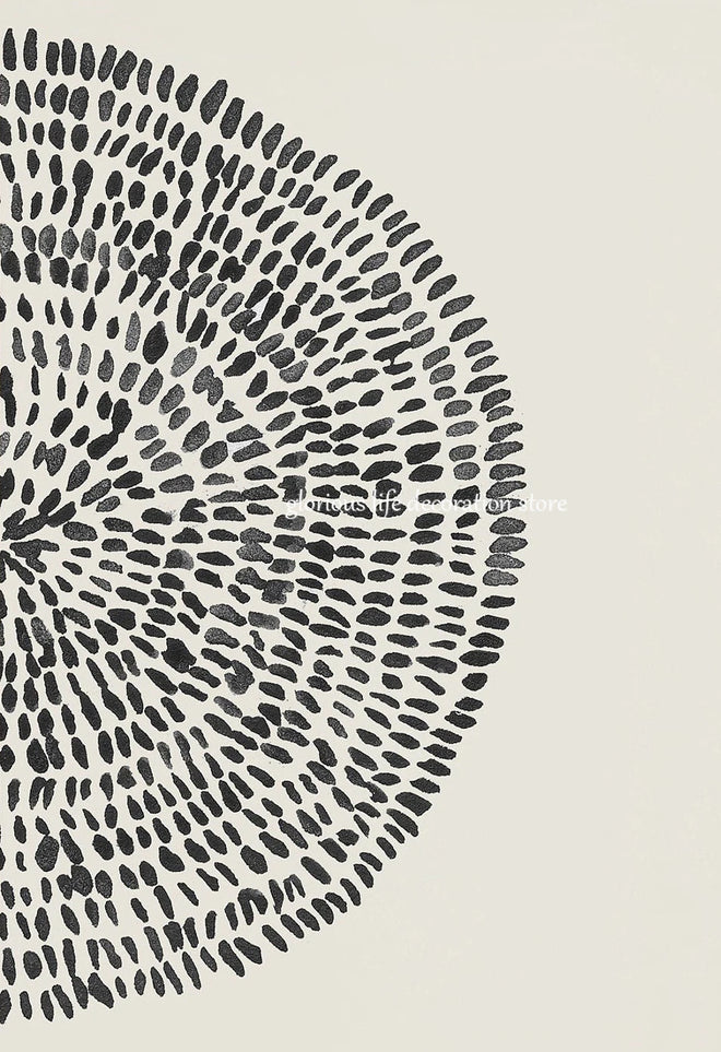 Neutral Textured Circle Abstract Boho Line Canvas Wall Art Prints - The Finishing Touch Decor