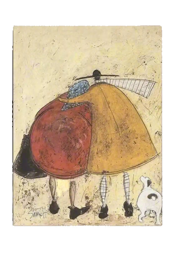 Colorful Hand-Painted Ladies & Dog Oil Painting - The Finishing Touch Decor