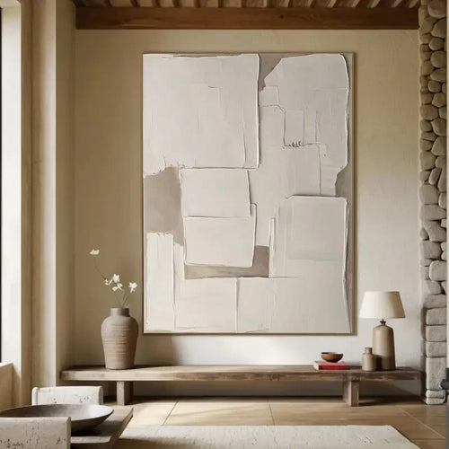 Hand-Painted Textured Nordic Minimalist Canvas Oil Painting - The Finishing Touch Decor