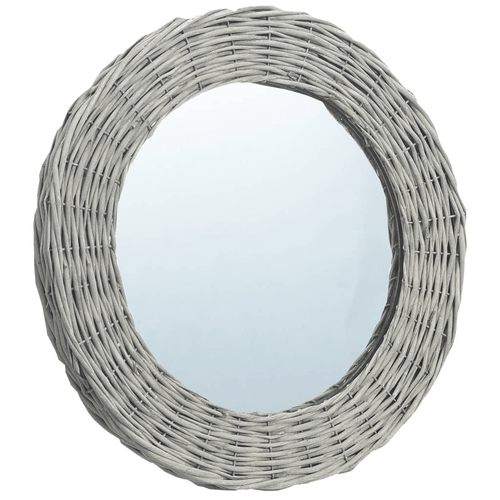 Round Wicker Rattan Woven Coastal Wall Mirror - 20in - The Finishing Touch Decor