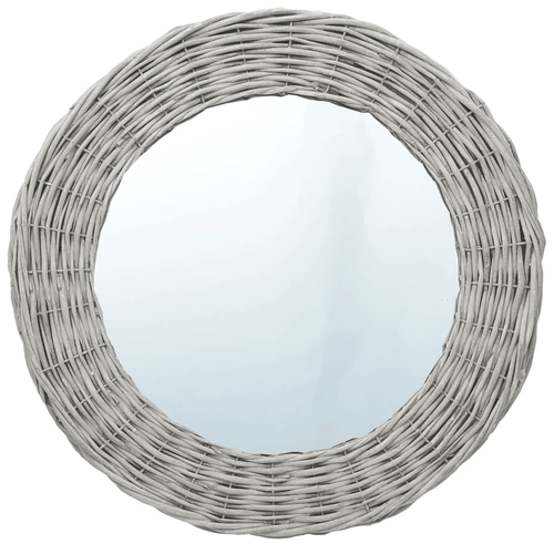 Round Wicker Rattan Woven Coastal Wall Mirror - 20in - The Finishing Touch Decor