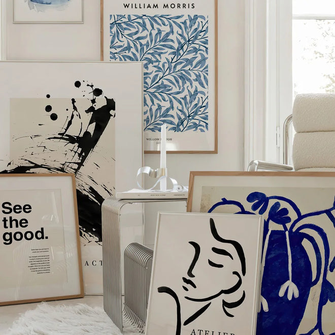 Blue Modern Minimalism Canvas Wall Art - The Finishing Touch Decor