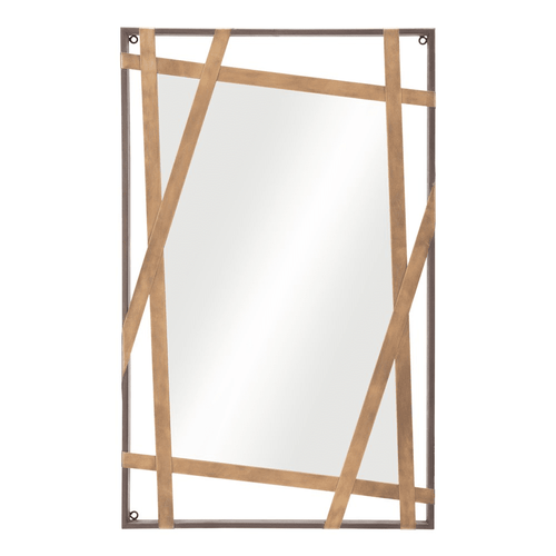 Geometric Floating Frame Antique Gold & Black Mirror - The Finishing Touch Decor