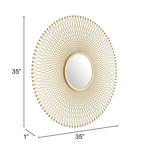 Sunburst Round Metal Gold 35" Mirror - The Finishing Touch Decor