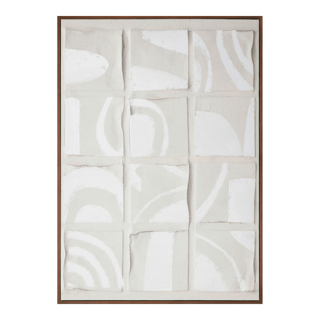 Unfolded Paper Collage Abstract Neutral Framed Wall Art - The Finishing Touch Decor