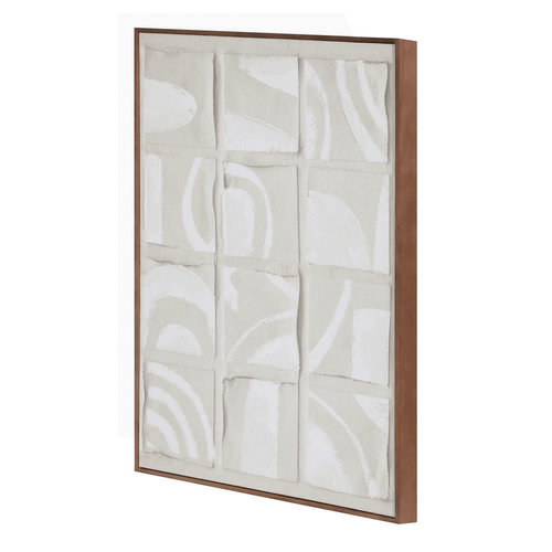 Unfolded Paper Collage Abstract Neutral Framed Wall Art - The Finishing Touch Decor