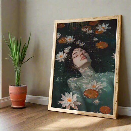 Surreal Water Lily Girl Canvas Wall Art Print - The Finishing Touch Decor