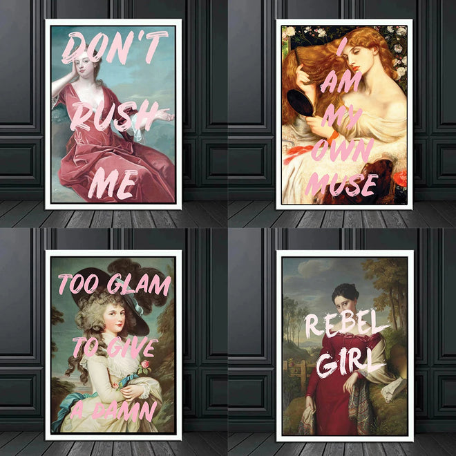 Victorian Female Graffiti Quotes Wall Art Canvas Prints - The Finishing Touch Decor