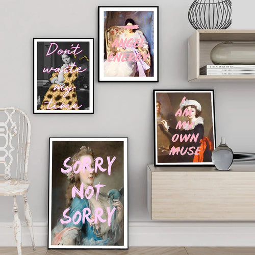 Victorian Female Graffiti Quotes Wall Art Canvas Prints - The Finishing Touch Decor