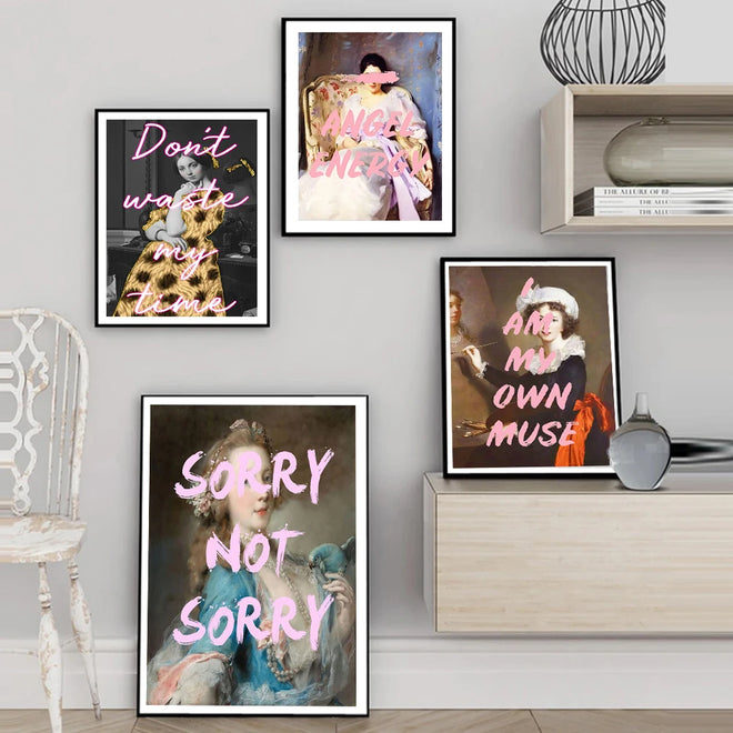 Victorian Female Graffiti Quotes Wall Art Canvas Prints - The Finishing Touch Decor