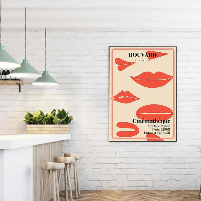 Kiss Vintage French Movie Ad Poster Canvas Wall Print - The Finishing Touch Decor