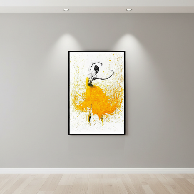 Yellow Splash Graffiti Ballet Dancer Canvas Painting Print - The Finishing Touch Decor