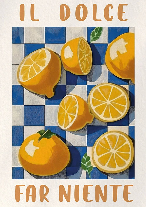 Retro Lemon Garden Canvas Poster Wall Art Print - The Finishing Touch Decor