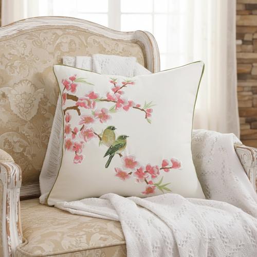 Nature & Bird Pattern Farmhouse Throw Pillow Covers