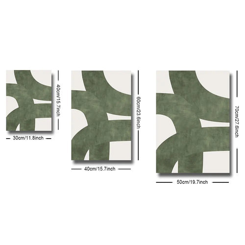 Nordic Mid Century Modern Green Canvas Print Set