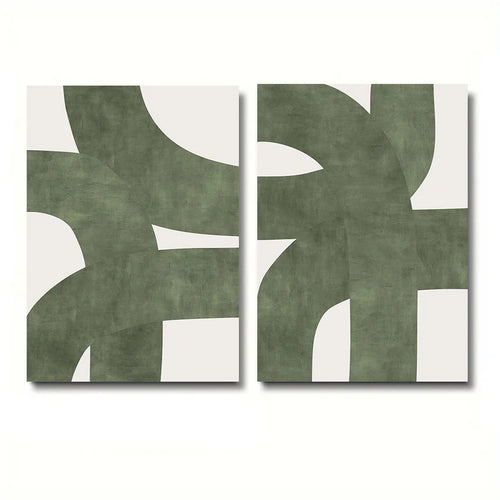 Nordic Mid Century Modern Green Canvas Print Set